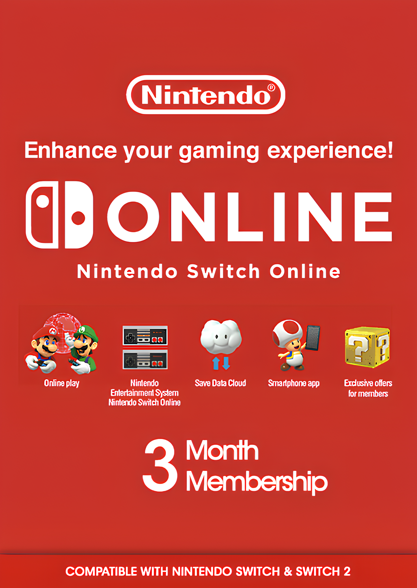 Nintendo Switch Online 3 Months Switch & Switch 2 (UK & EU)