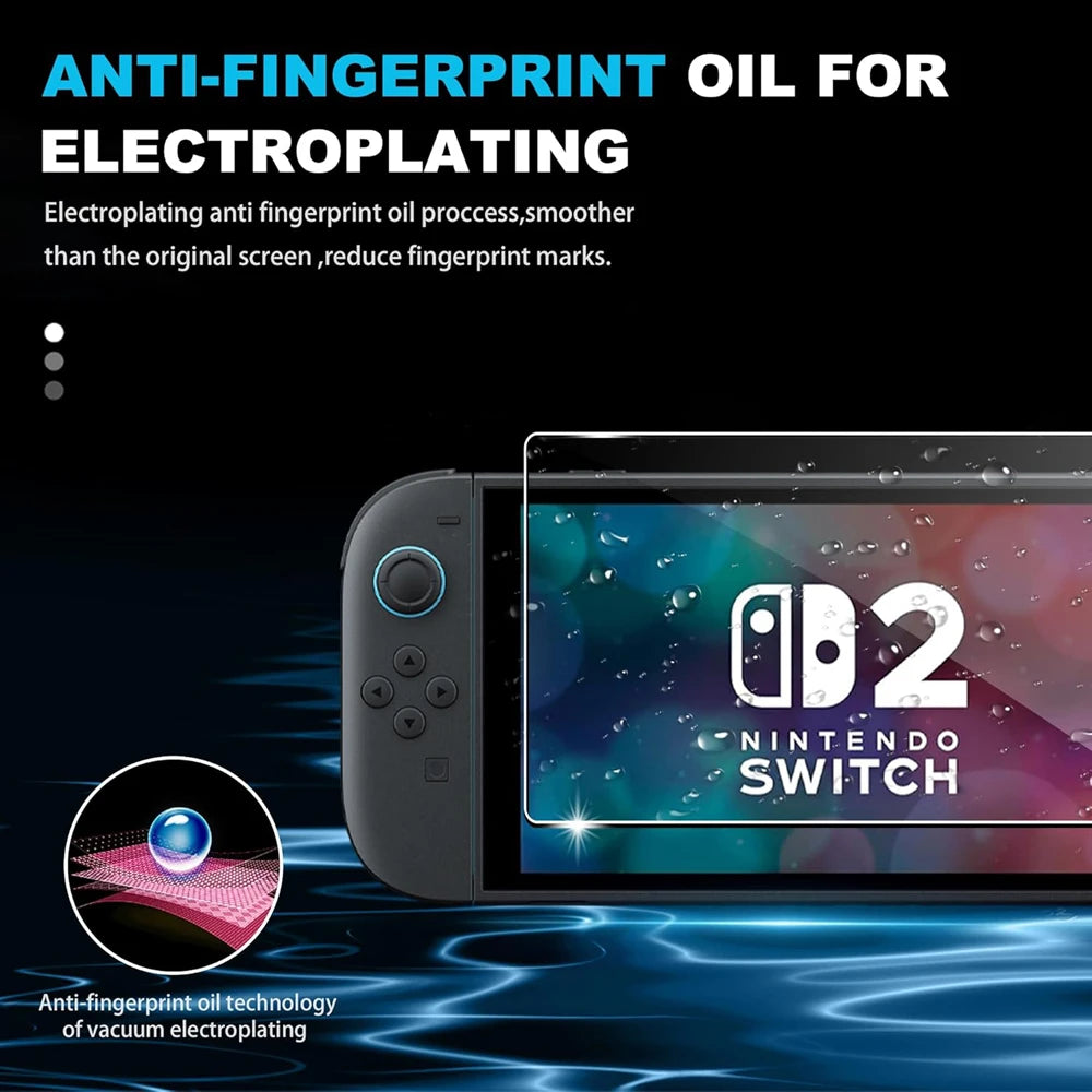 Screen Protector, Tempered Glass For Nintendo Switch 2  + Joystick Cap