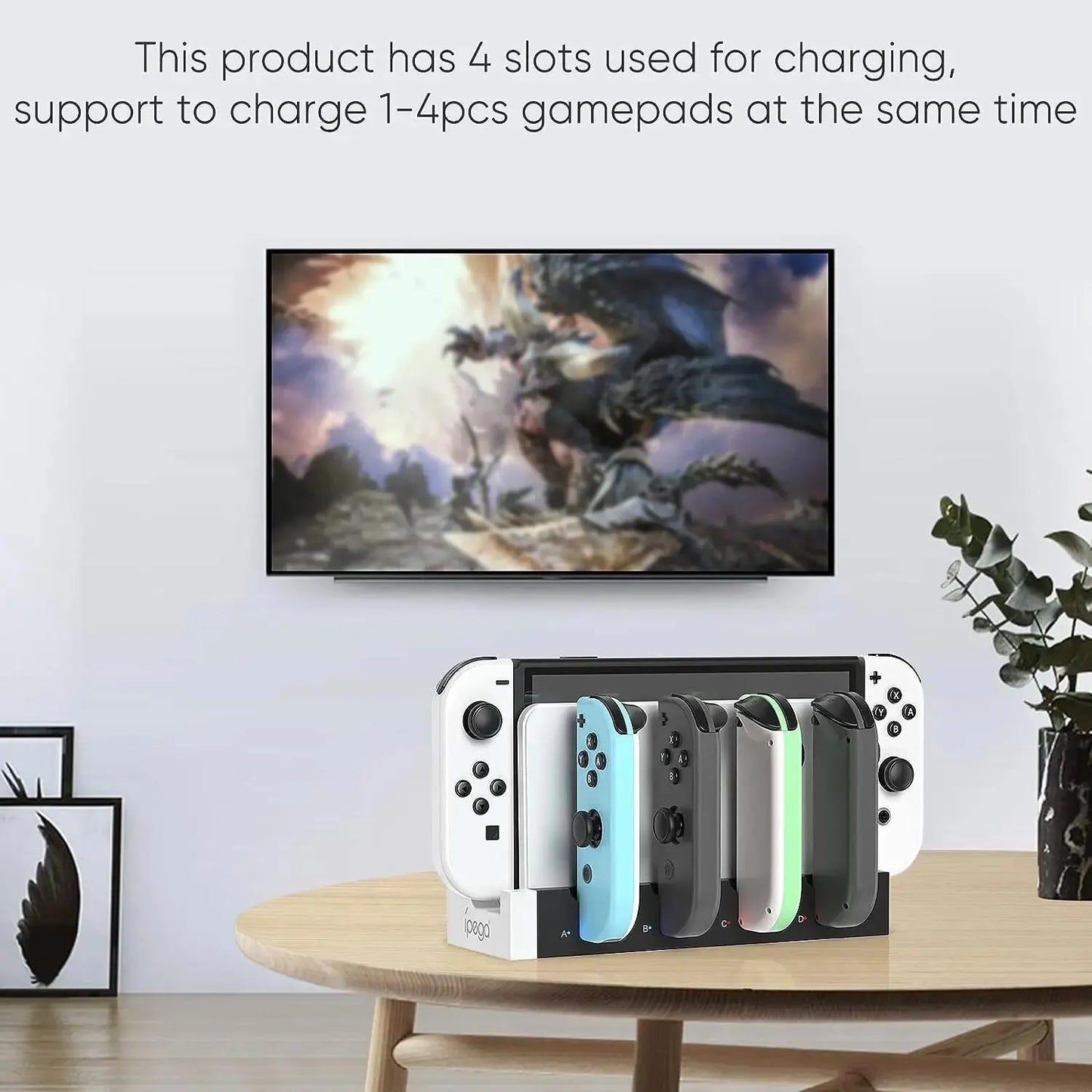 Joycon Charging Dock Station - Charges Up To 4 Controllers, Compatible with Switch and OLED Model