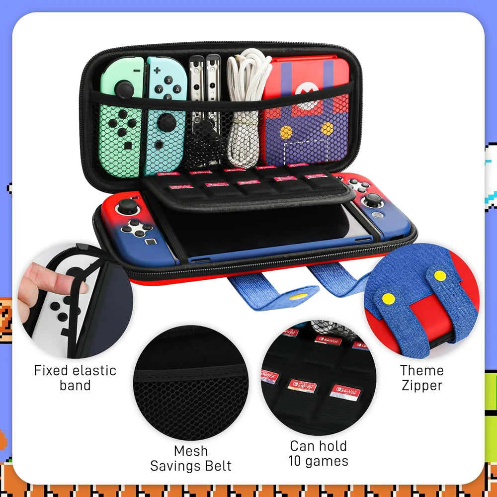 Large Carrying Protective Case for Nintendo Switch, Switch OLED, LITE.