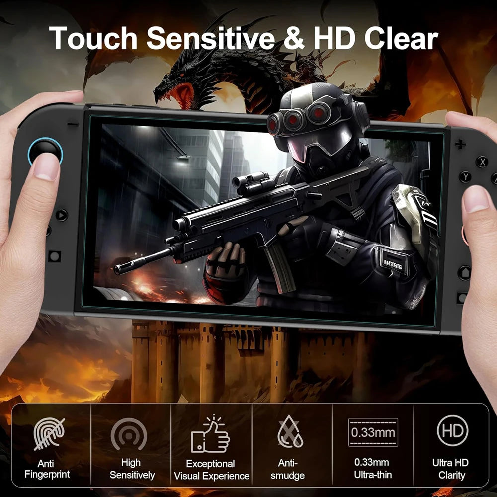 Screen Protector, Tempered Glass For Nintendo Switch 2  + Joystick Cap