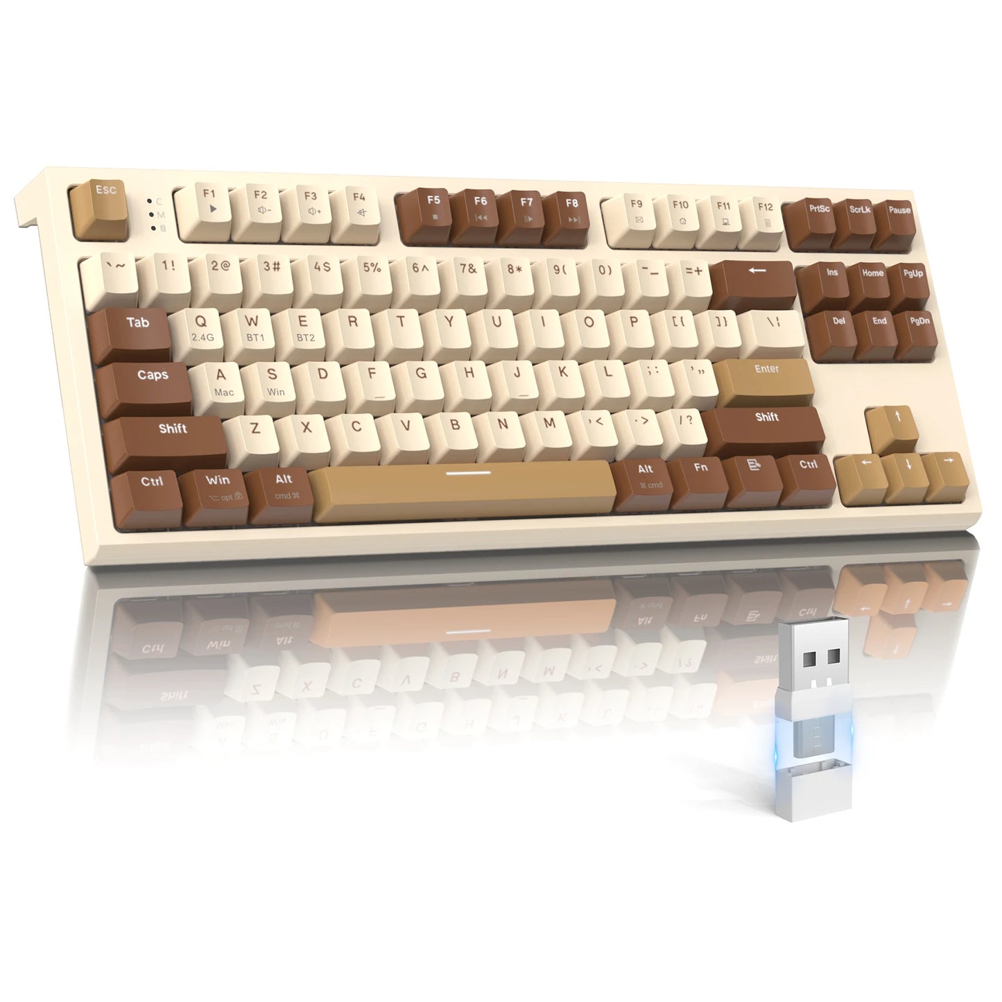 Wireless Mechanical Gaming Keyboard TKL 87 Keys Creamy Keyboard