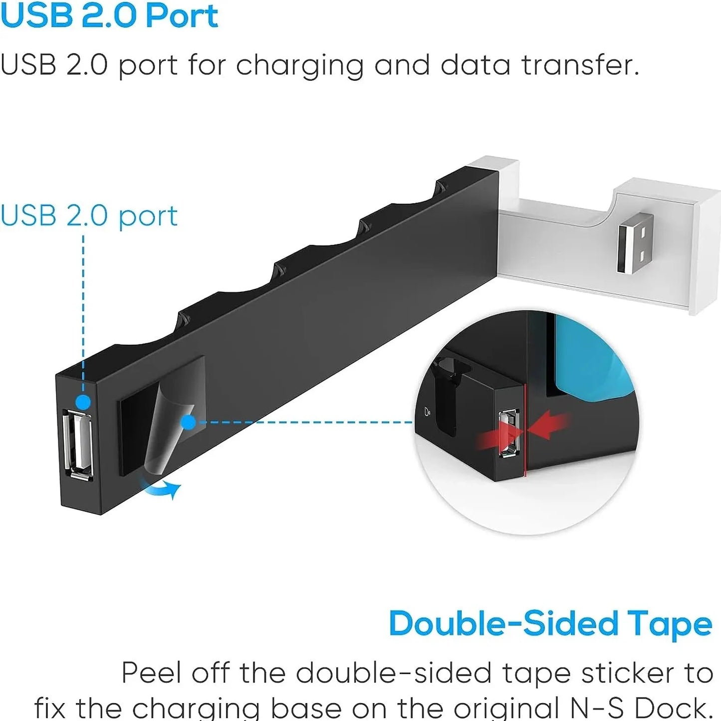 Joycon Charging Dock Station - Charges Up To 4 Controllers, Compatible with Switch and OLED Model