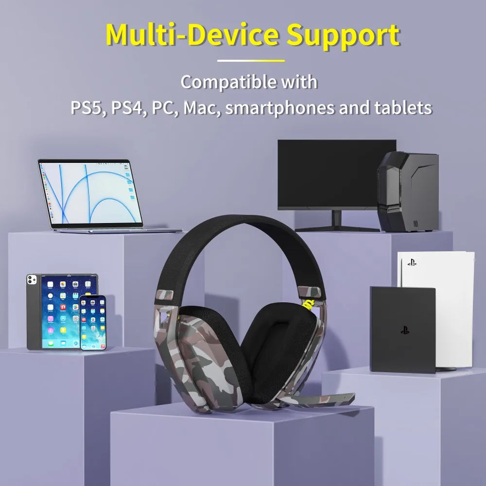 BW06 2.4GHz Wireless Gaming Headset with Microphone for PS5, PS4.