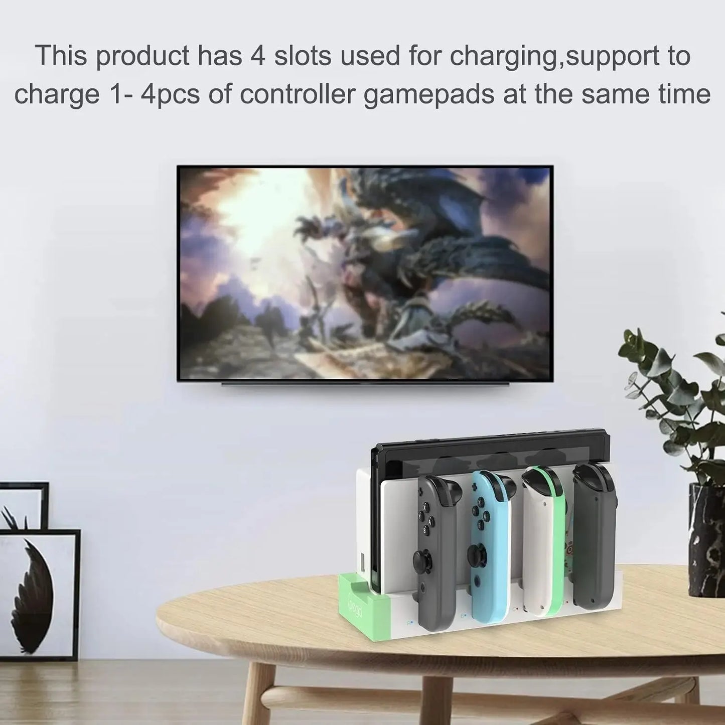 Joycon Charging Dock Station - Charges Up To 4 Controllers, Compatible with Switch and OLED Model
