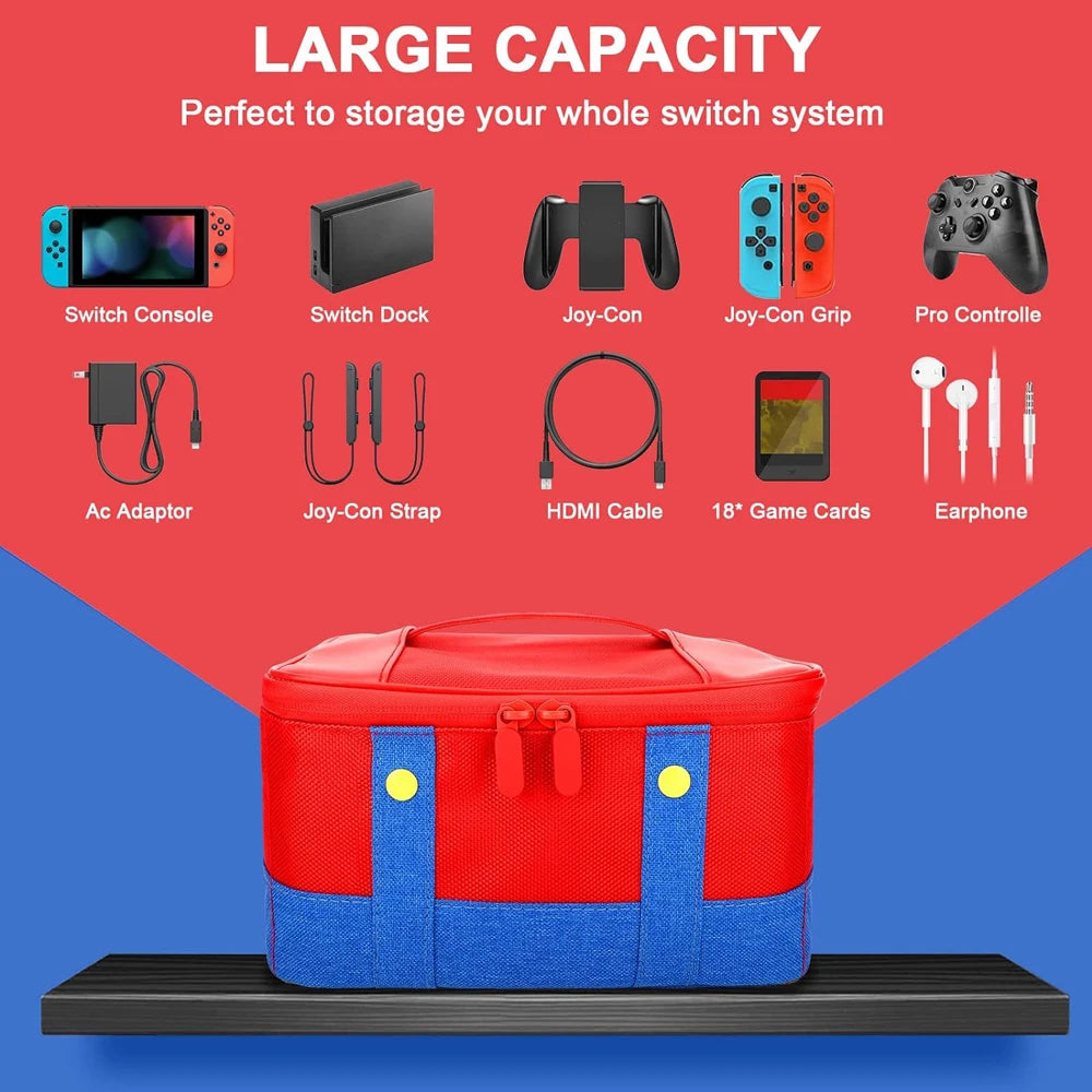 Large Carrying Protective Case for Nintendo Switch, Switch OLED, LITE.