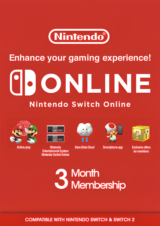 Nintendo Switch Online 3 Months Switch & Switch 2 (UK & EU)