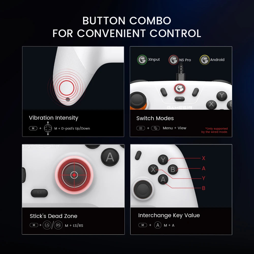Controller Nova Lite Wireless Gamepad with Bluetooth, Dongle, Wired.
