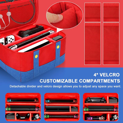 Large Carrying Protective Case for Nintendo Switch, Switch OLED, LITE.