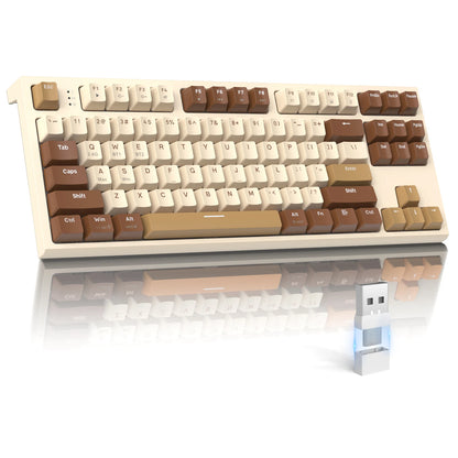 Wireless Mechanical Gaming Keyboard TKL 87 Keys Creamy Keyboard