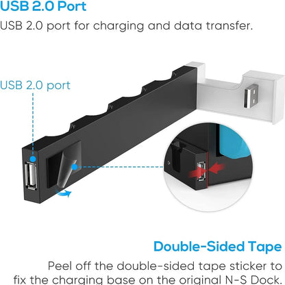Joycon Charging Dock Station - Charges Up To 4 Controllers, Compatible with Switch and OLED Model