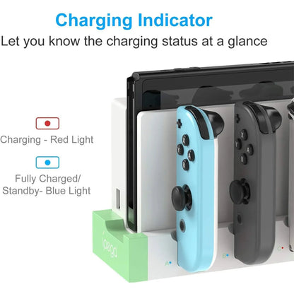 Joycon Charging Dock Station - Charges Up To 4 Controllers, Compatible with Switch and OLED Model