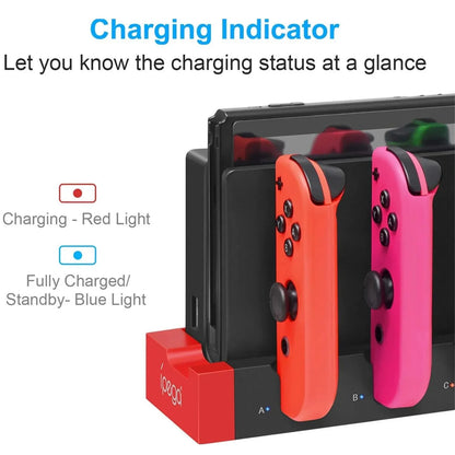 Joycon Charging Dock Station - Charges Up To 4 Controllers, Compatible with Switch and OLED Model